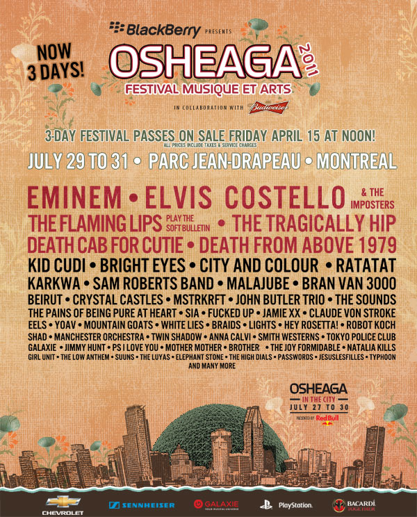 Osheaga 2011 Lineup